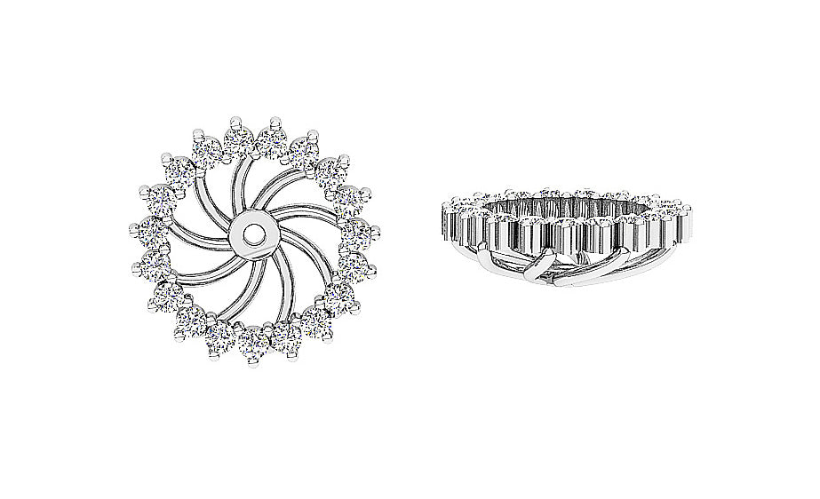 14KWhiteGoldGenuineDiamondEarrings