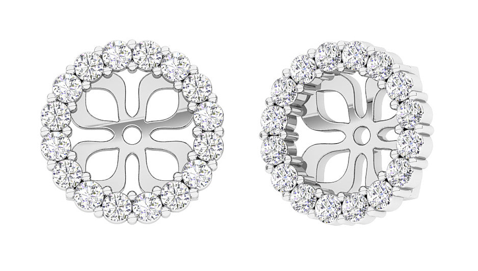 I1/SI1/VS1/VVS1 0.55Ct Natural Diamond Designer Jacket Earring 14K Gold 9.70 mm
