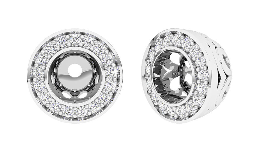 14KWhiteGoldRound DiamondJacketEarring