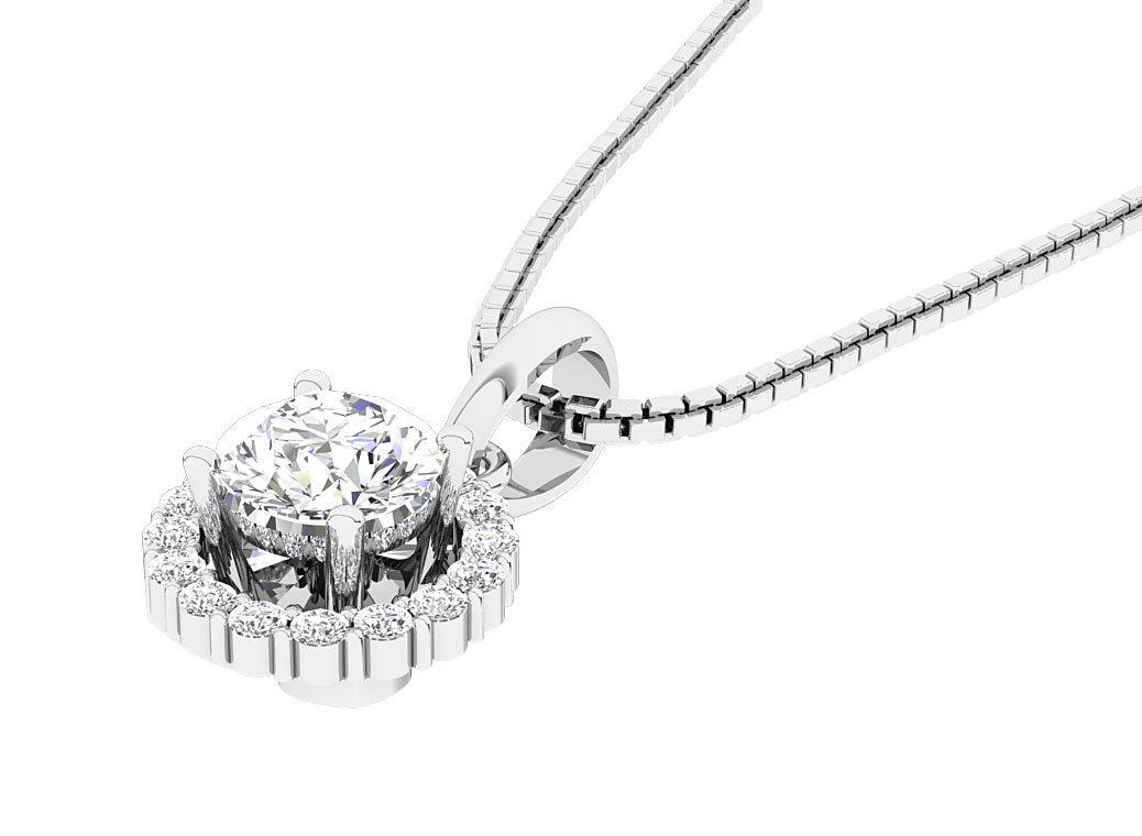 14KWhiteGoldPendantNeckalceProngSet
