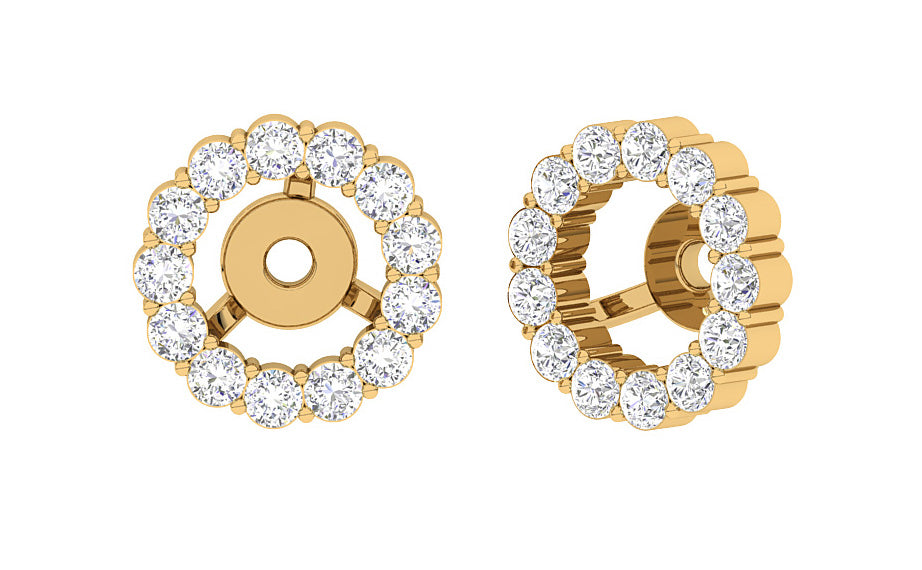 The Mia Prong Set Genuine Diamond Removable Jacket Earring 14K Rose Gold