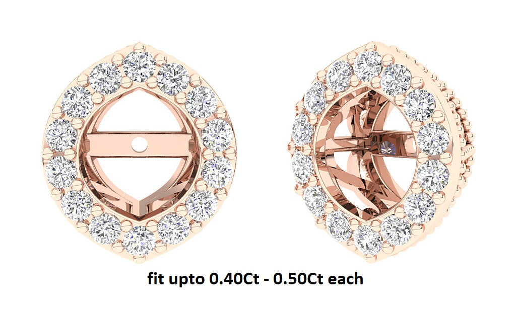 I1/SI1/VS1/VVS1 0.40Carat Jacket Earring Natural Diamond 14K Yellow Gold Prong Set