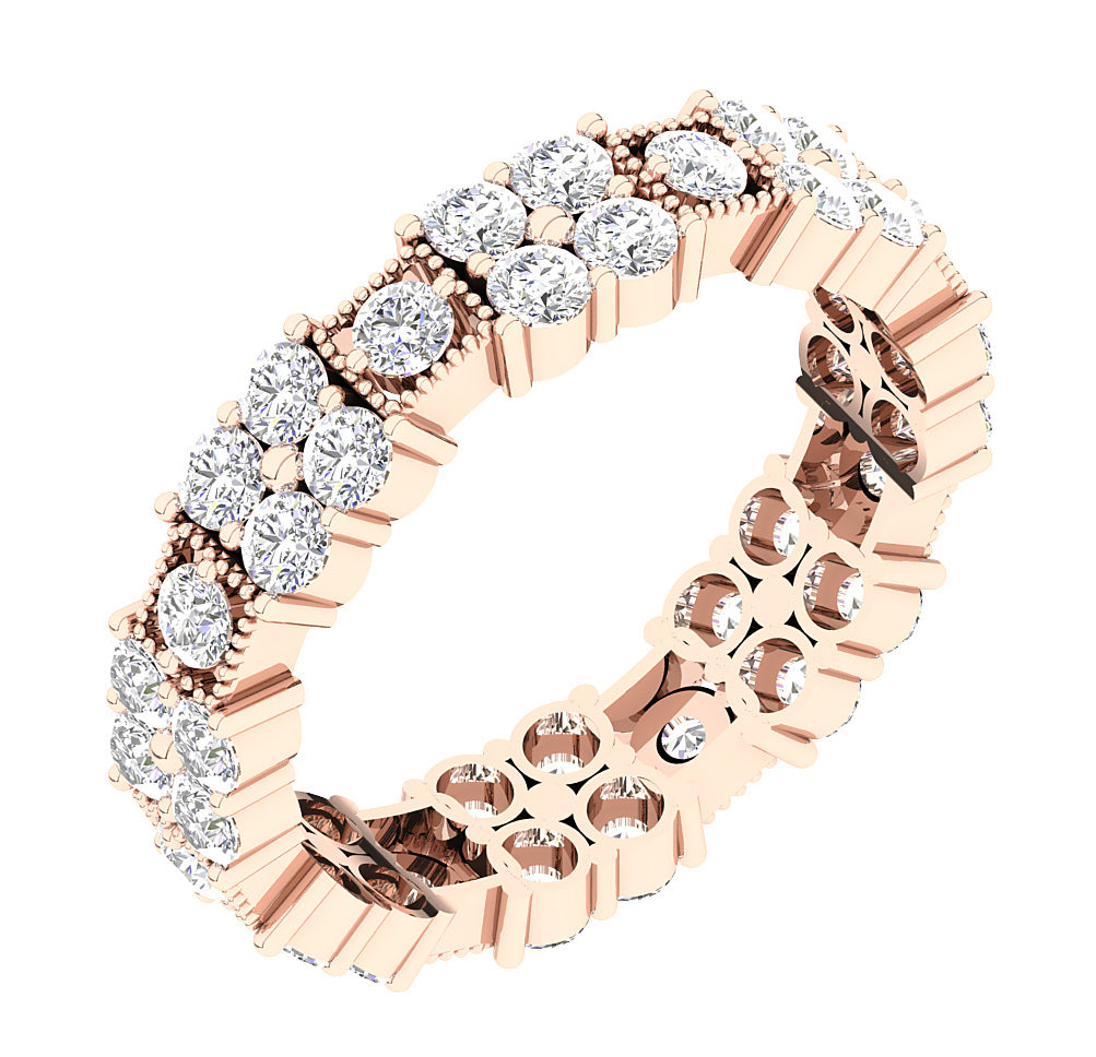 The Eduardo 14K Two-Tone Gold Round Cut Diamond Full Eternity Engagement Ring