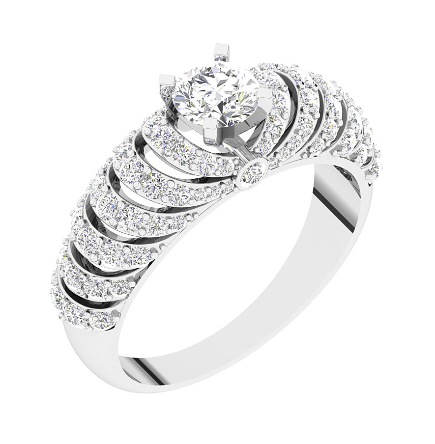 The Cason Excellent Designer Natural Diamond Solitaire Engagement Ring 14k Gold