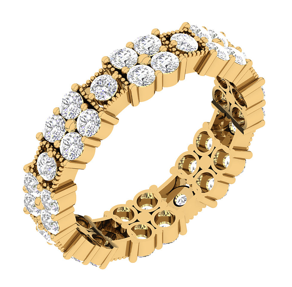 The Eduardo 14K Two-Tone Gold Round Cut Diamond Full Eternity Engagement Ring