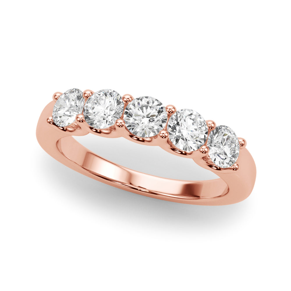 VS F Lab Grown Diamond 5-Stone Ring in 14K Rose Gold