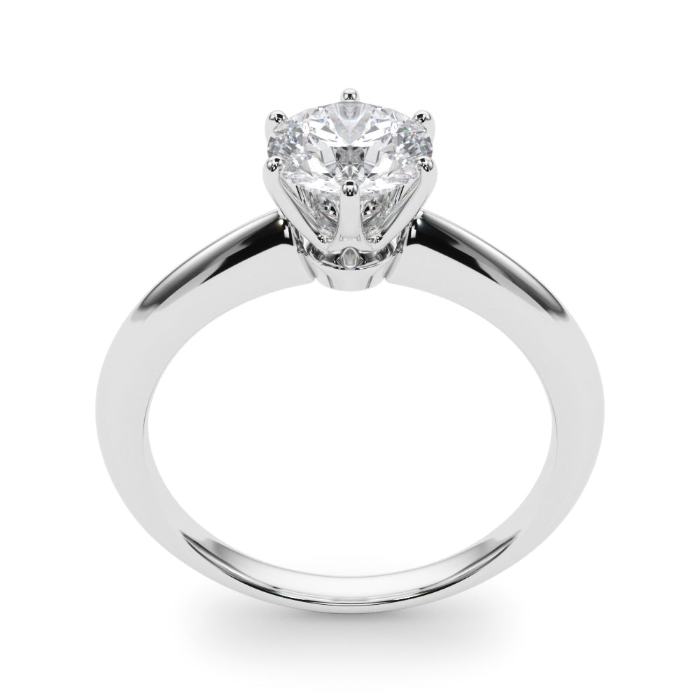 14K White Gold version of the 6-prong lab diamond ring