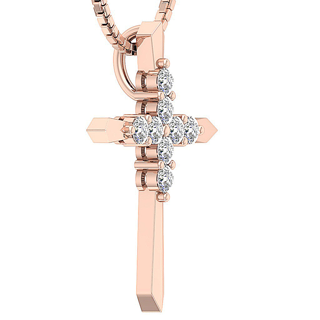 14kRoseGoldGenuineCutDiamondPendant