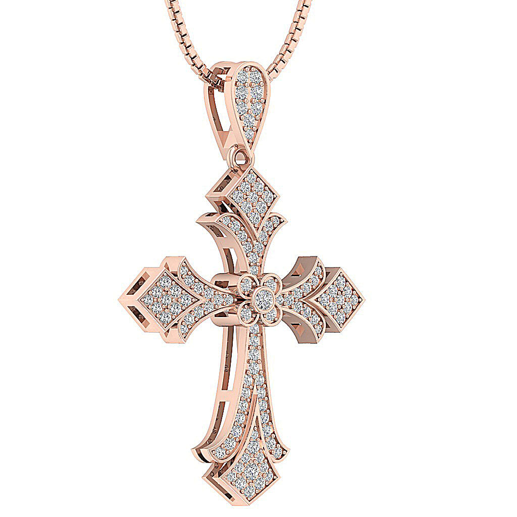 14kRoseGoldGenuineCutDiamondPendant