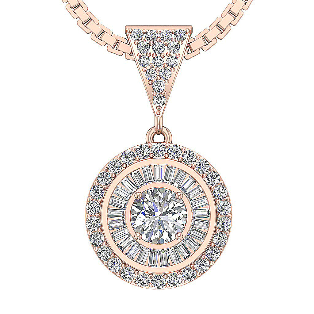 14kRoseGoldRoundDiamondPendants