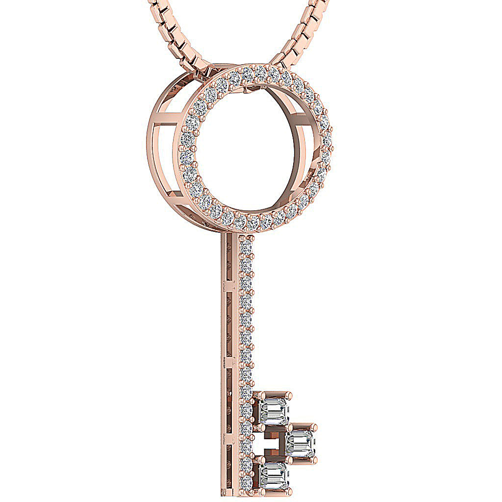 14kRoseGoldGenuineDiamondCirclePendants