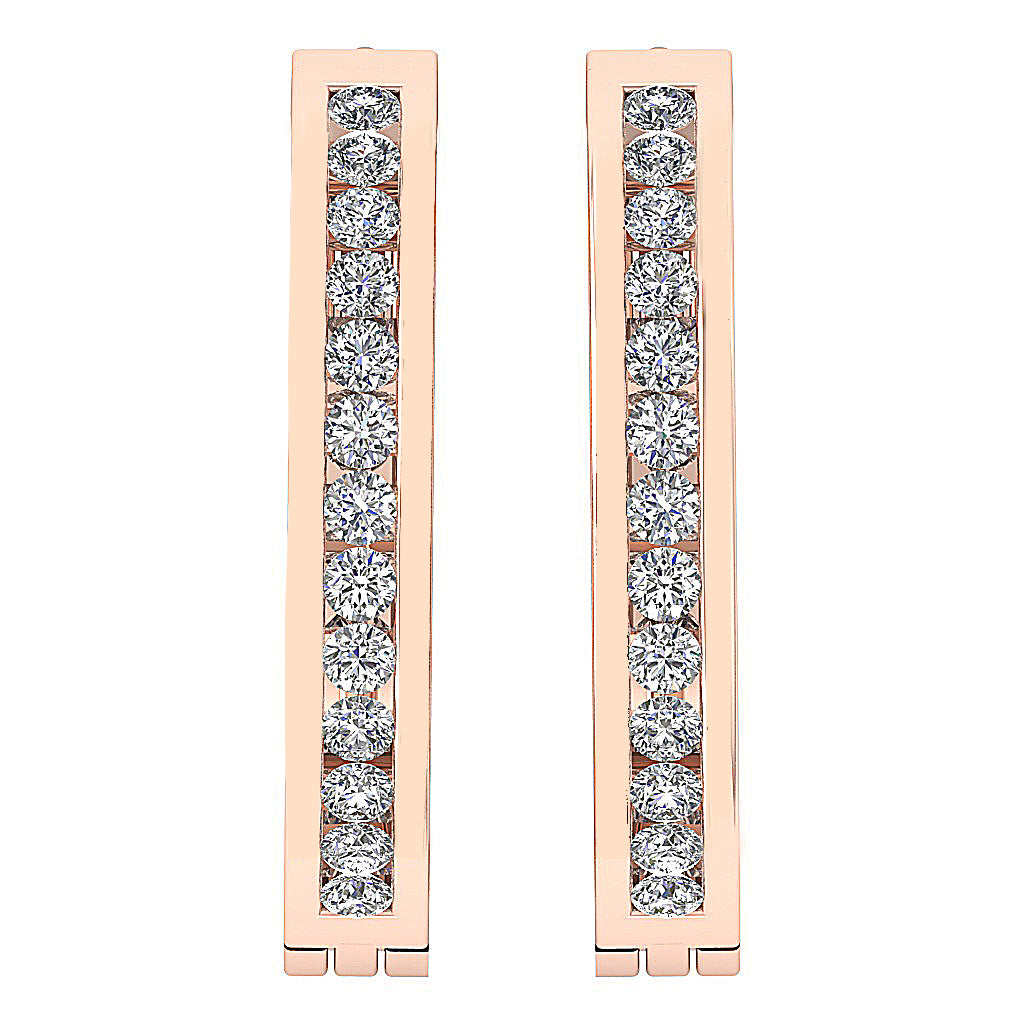 14kRoseGoldGenuineDiamondEarring