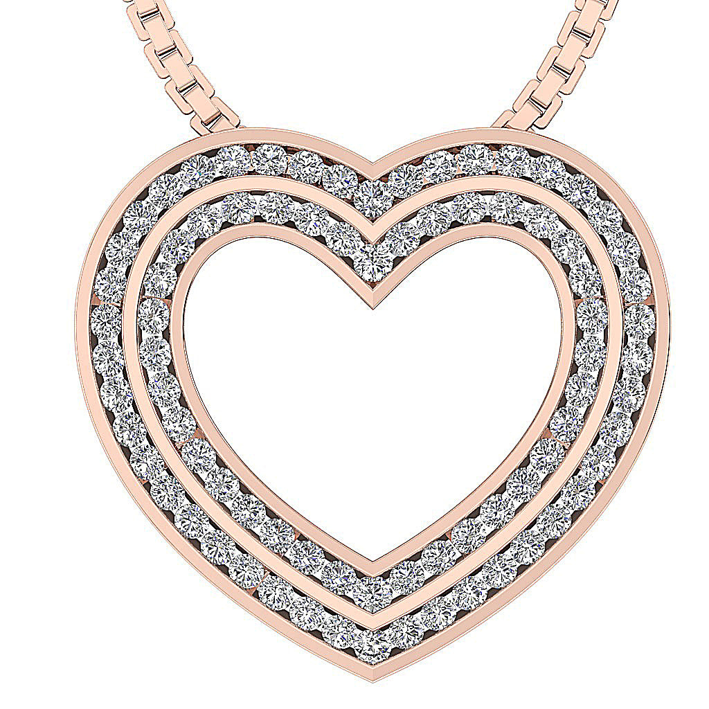14kRoseGoldNaturalDiamondHeartPendant