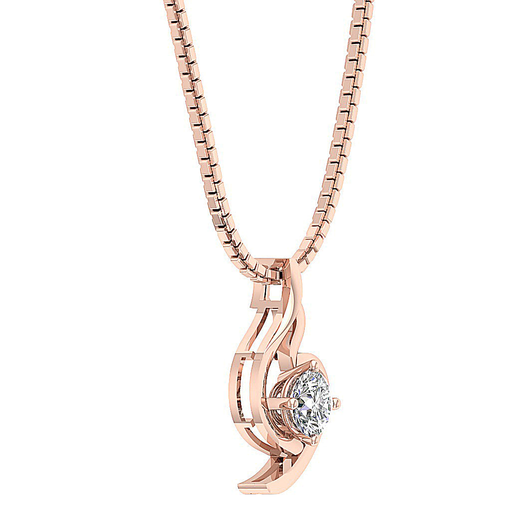 14kRoseGoldNaturalCutDiamondPendantsProngSet