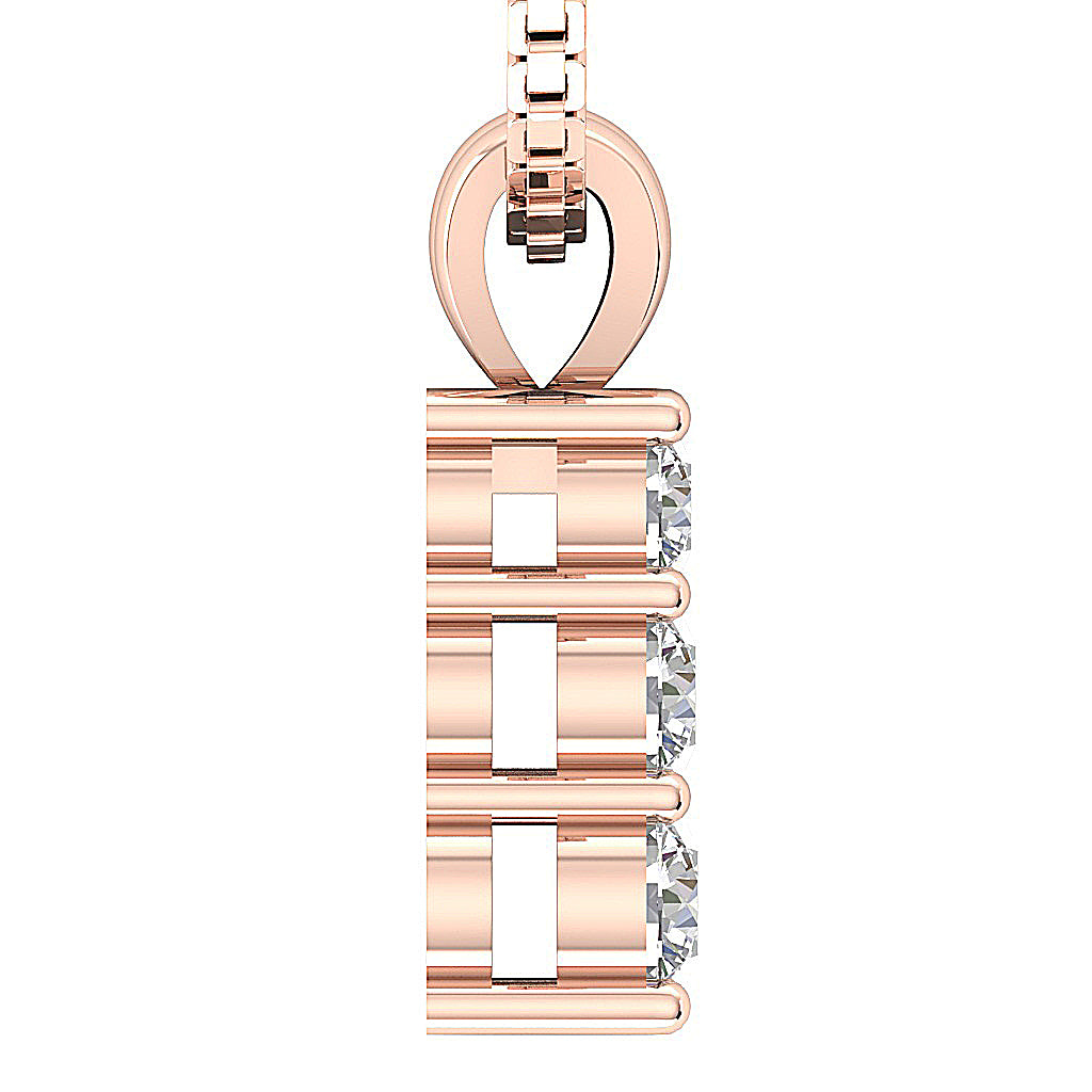 14kRoseGoldGenuineCutDiamondPendant