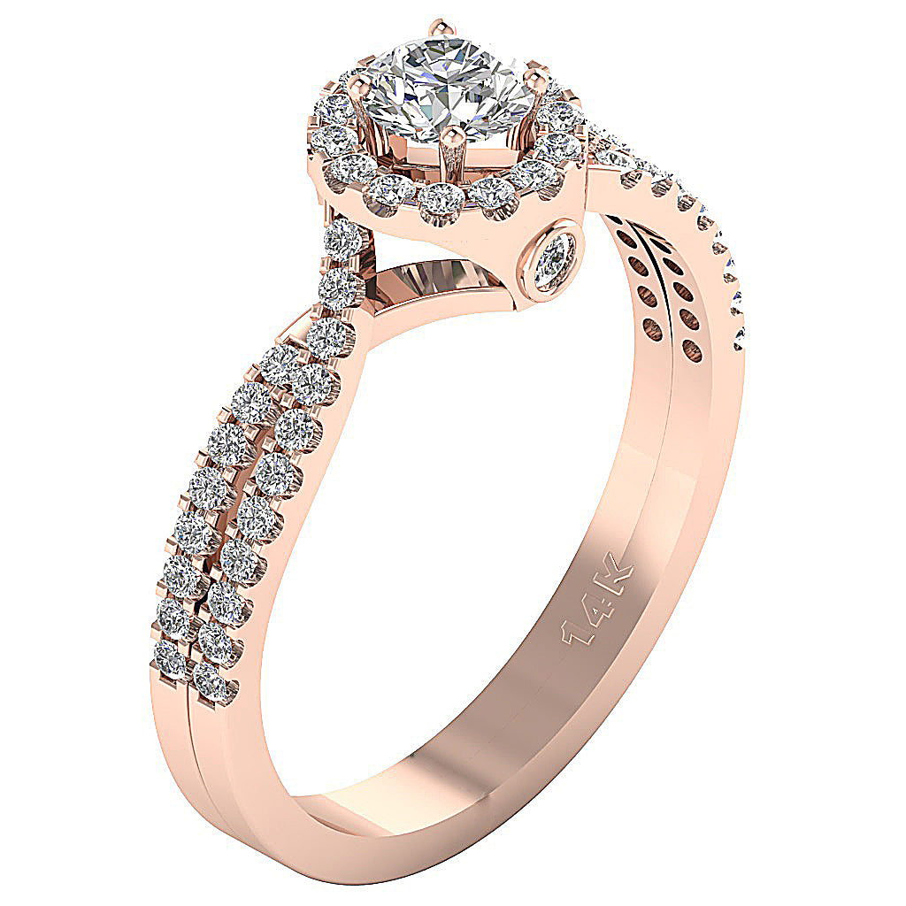 14kRoseGoldGenuineDiamondRing