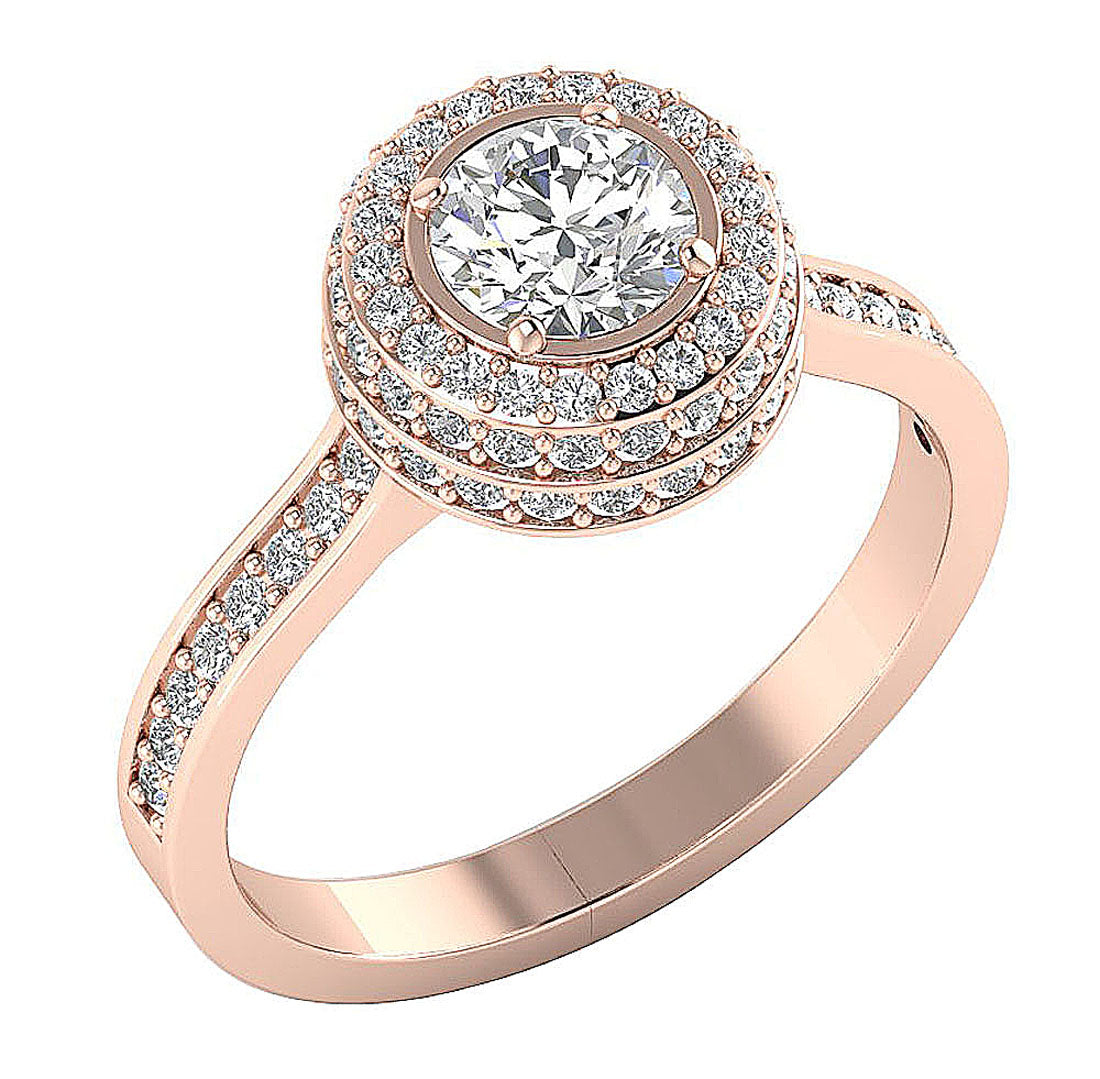 14kRoseGoldGenuineDiamondRing
