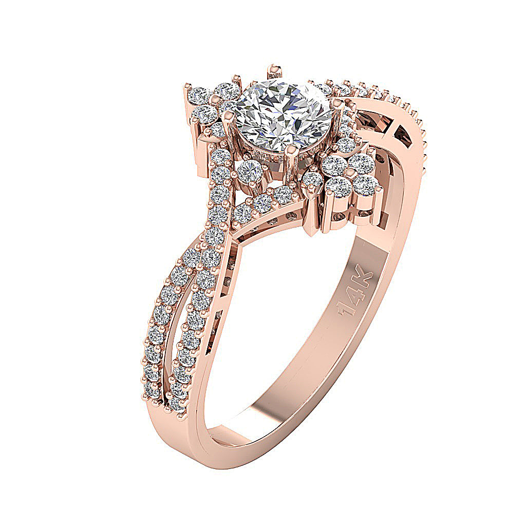 14kRoseGoldGenuineDiamondRing
