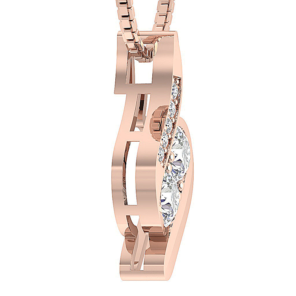 14kRoseGoldProngSetFashionWeddingPendants