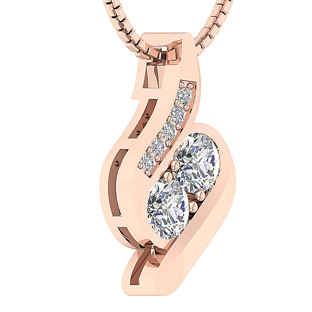 14kRoseGoldNaturalCutDiamondFashionPendants