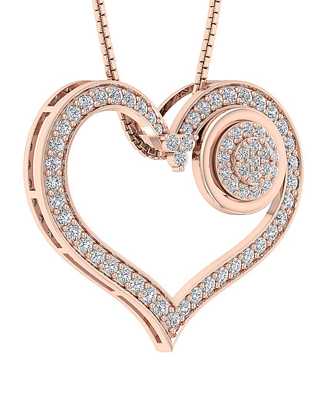 14kRoseGoldNaturalDiamondPendant