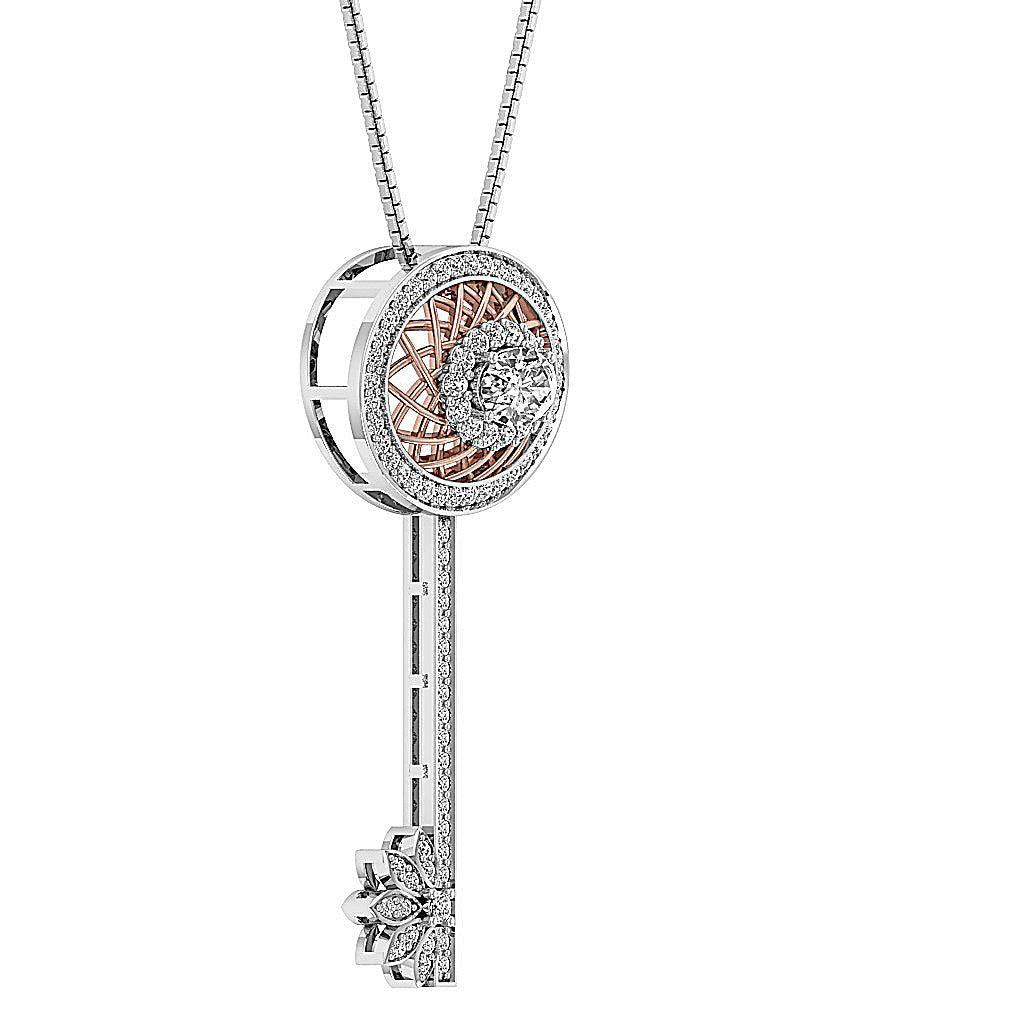 14kRoseGoldGenuineCutDiamondPendants