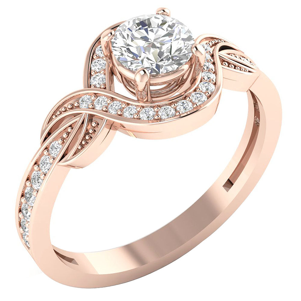 14kRoseGoldRoundDiamondEngagementRing