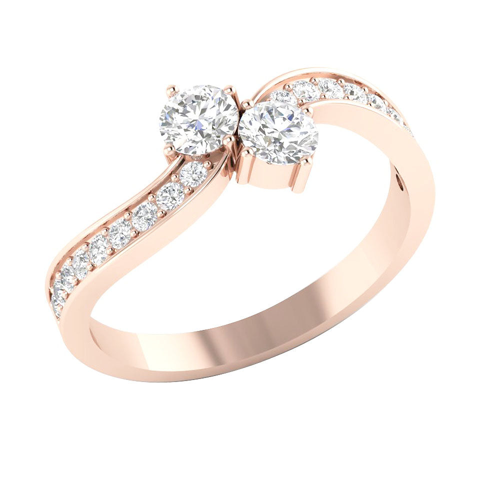 14kRoseGoldRoundDiamondSolitaireWeddingRing