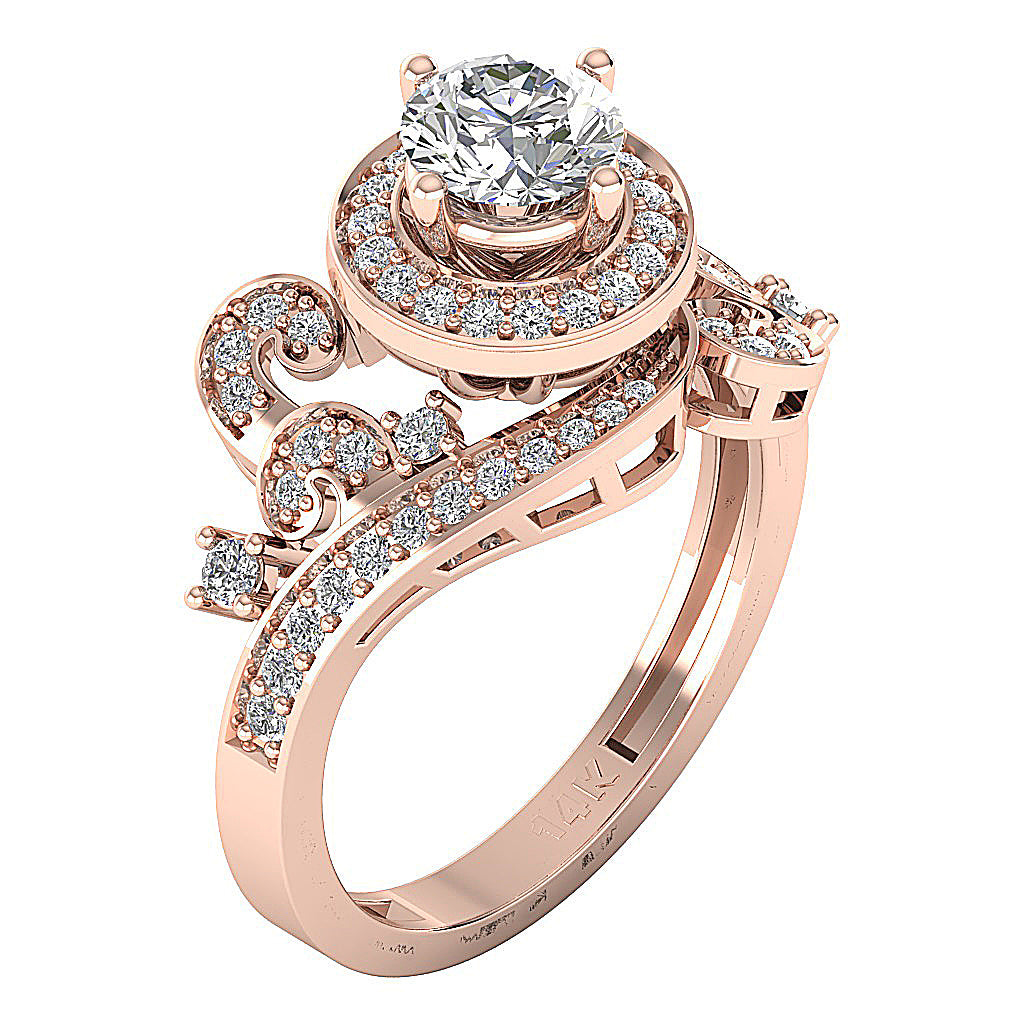 14kRoseGoldVintageSyleWeddingRing