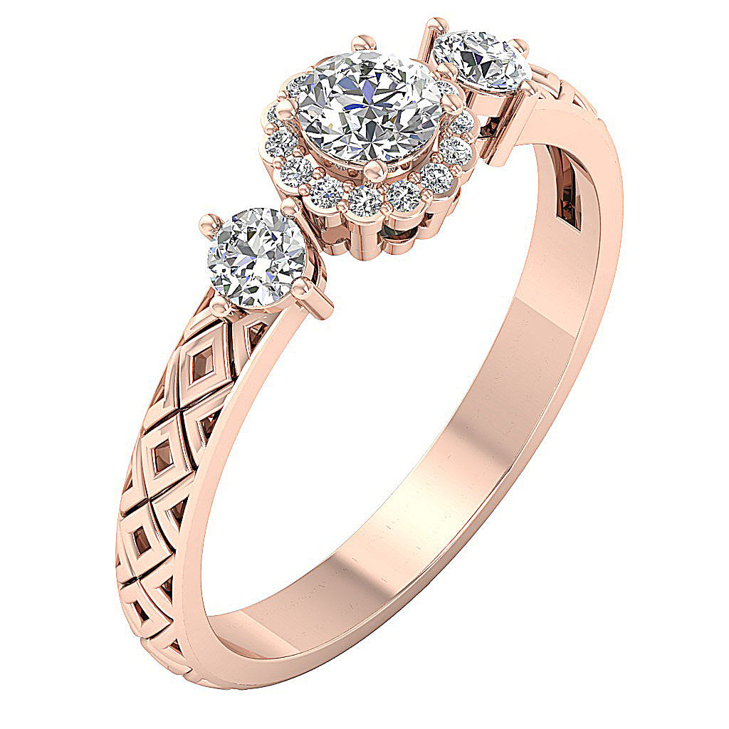 14kRoseGoldVintageWeddingRingProngSet