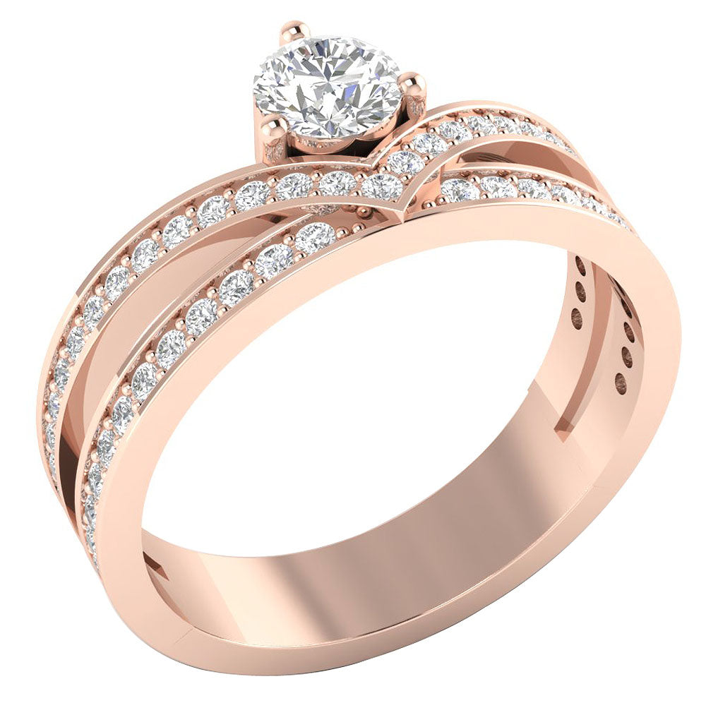 14kRoseGoldVintageWeddingRingProngSet