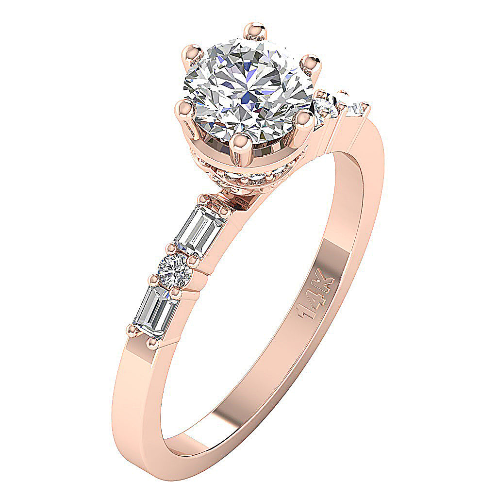 14kRoseGoldVintageWeddingRingProngSet
