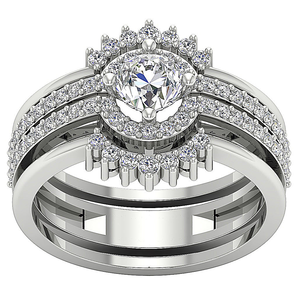 14kGoldBridalAnniversaryRingSet