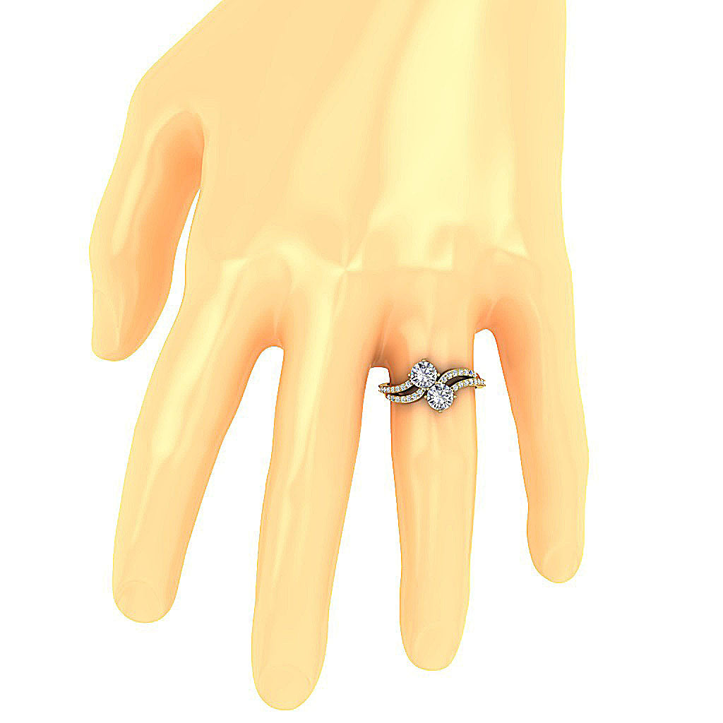 14kSolidGoldNaturalDiamondRingonFinger