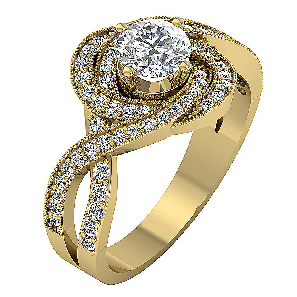 14kSolidGoldRoundDiamondEngagementRing