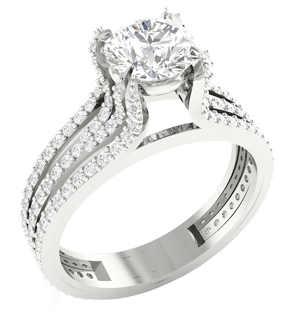 14kWhiteGoldRoundCutDiamondRIng