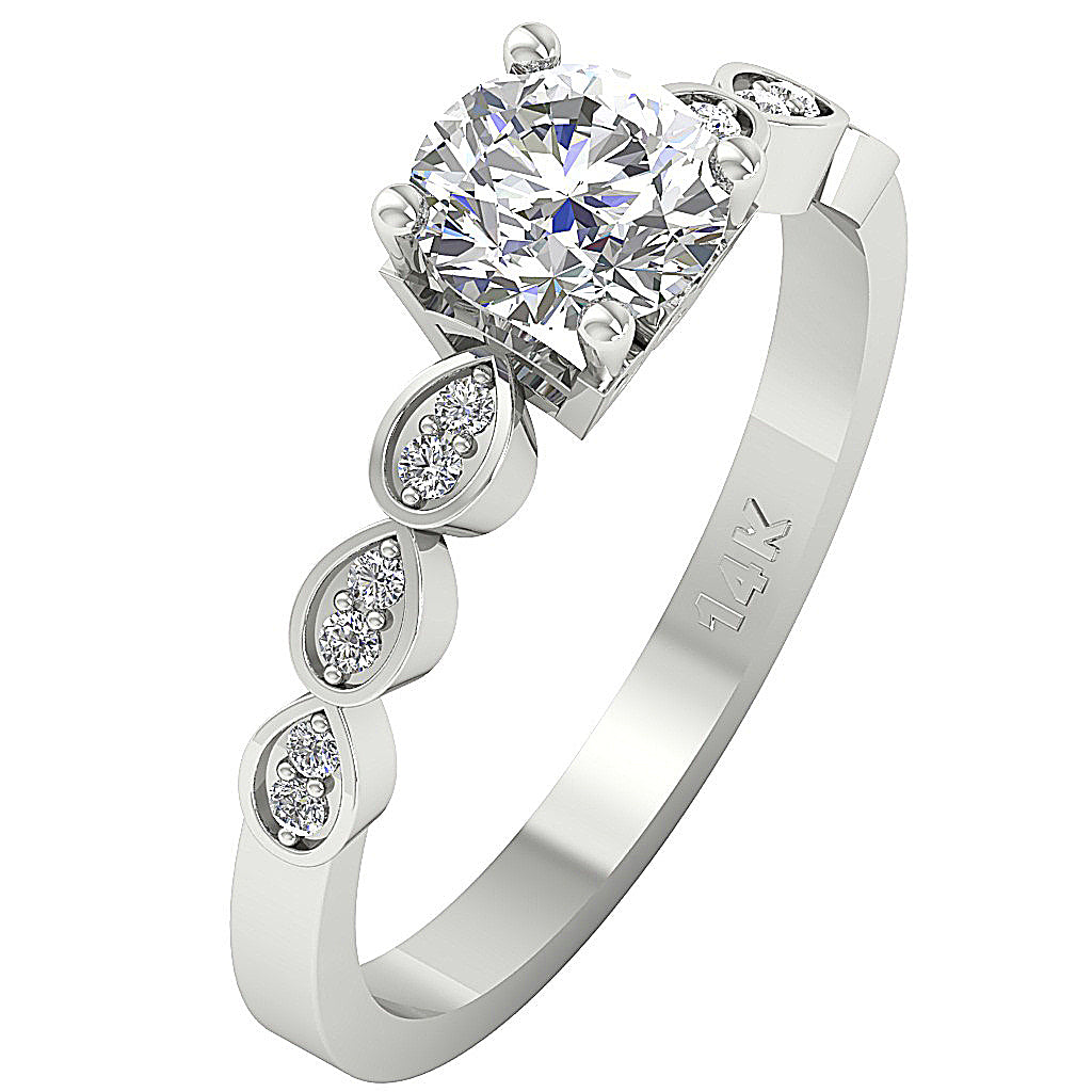 14kWhiteGoldNaturalDiamondRingSet