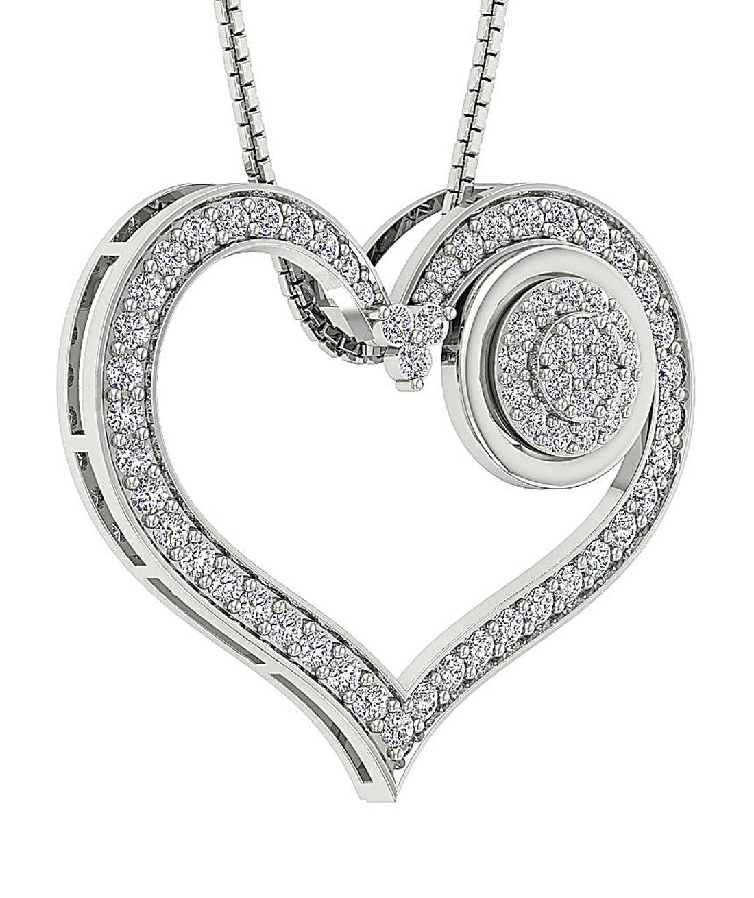 14kWhiteGoldGenuineDiamondVintageDesignerPendant