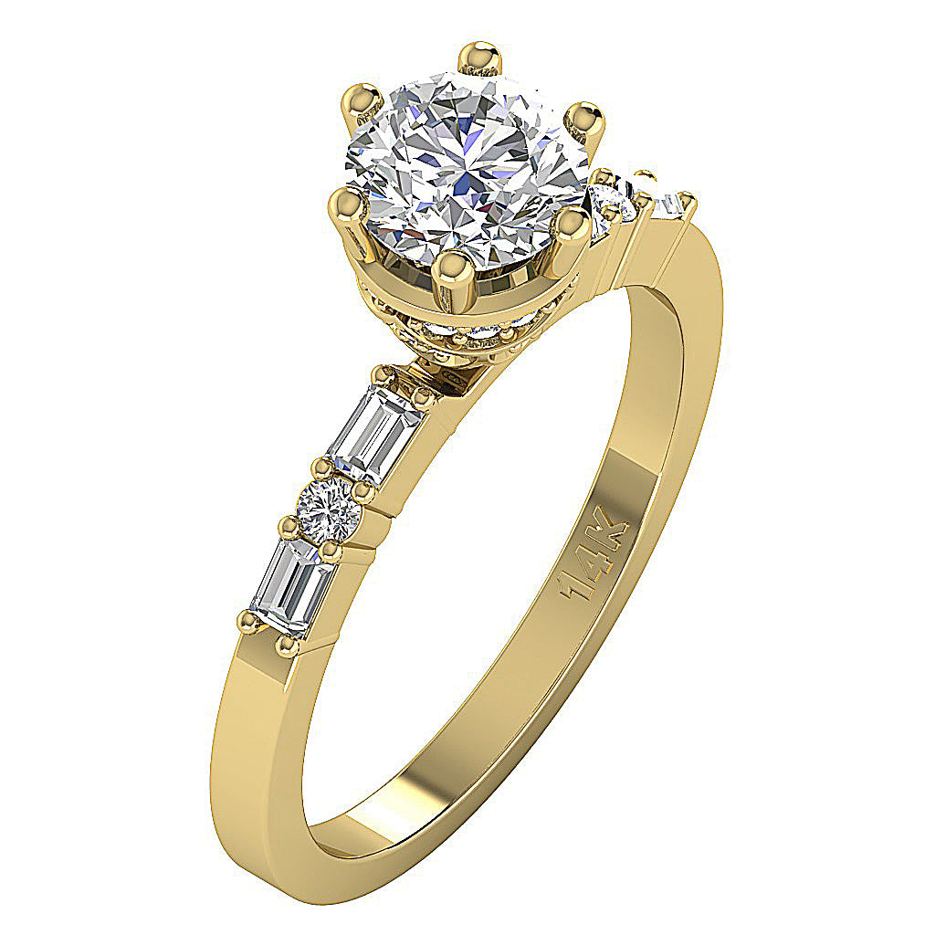 SideDiamond14kYellowGoldDesignerEngagementRing