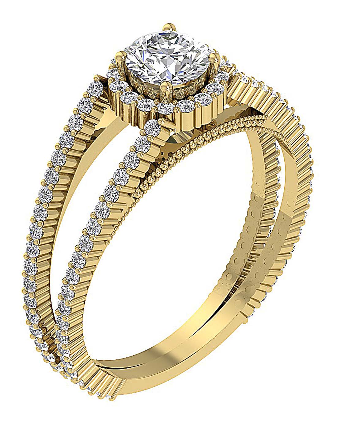 14kYellowGoldDesignerSolitaireWeddingRing