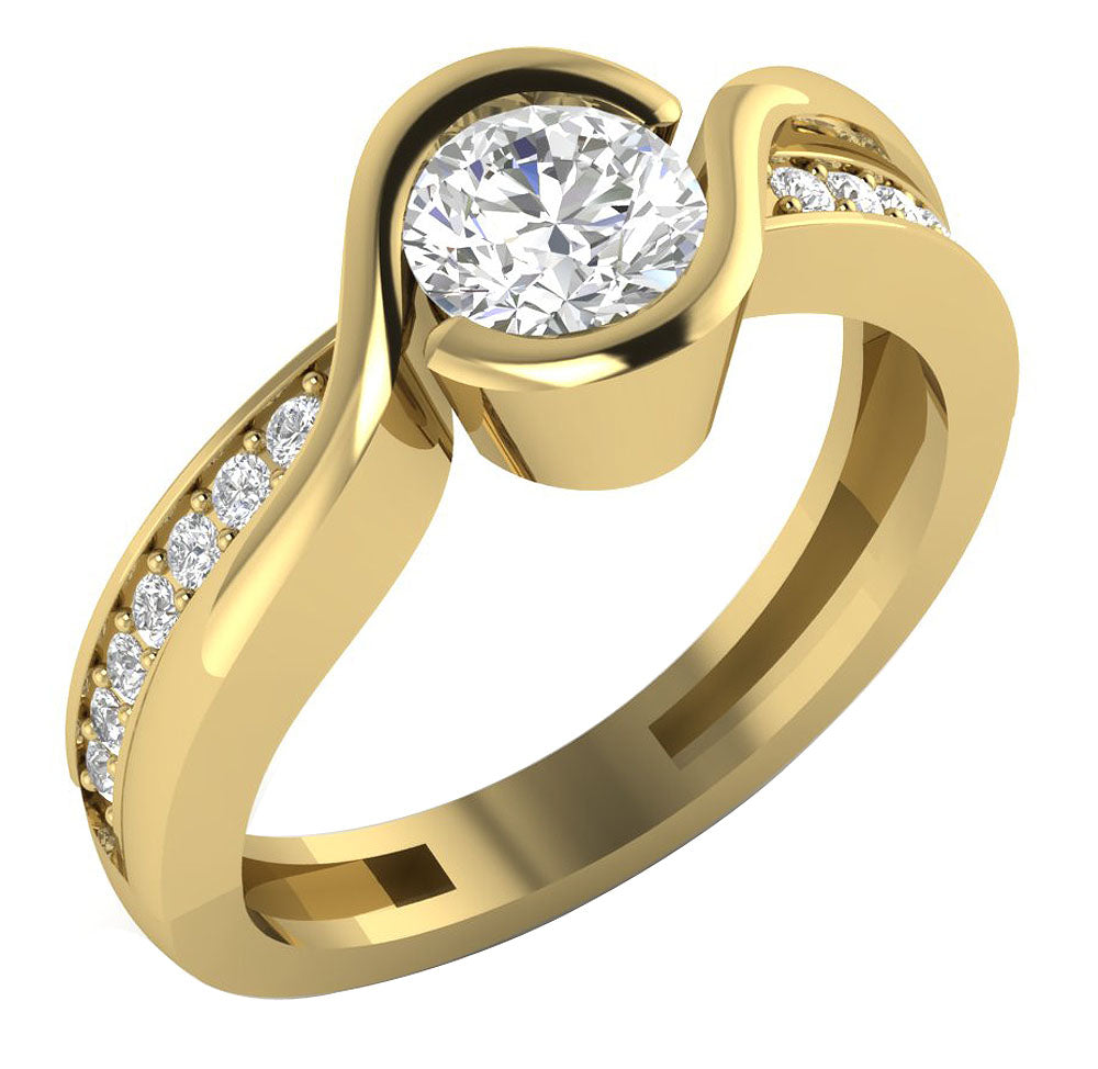 14kYellowGoldDesignerSolitaireAnniversaryRing