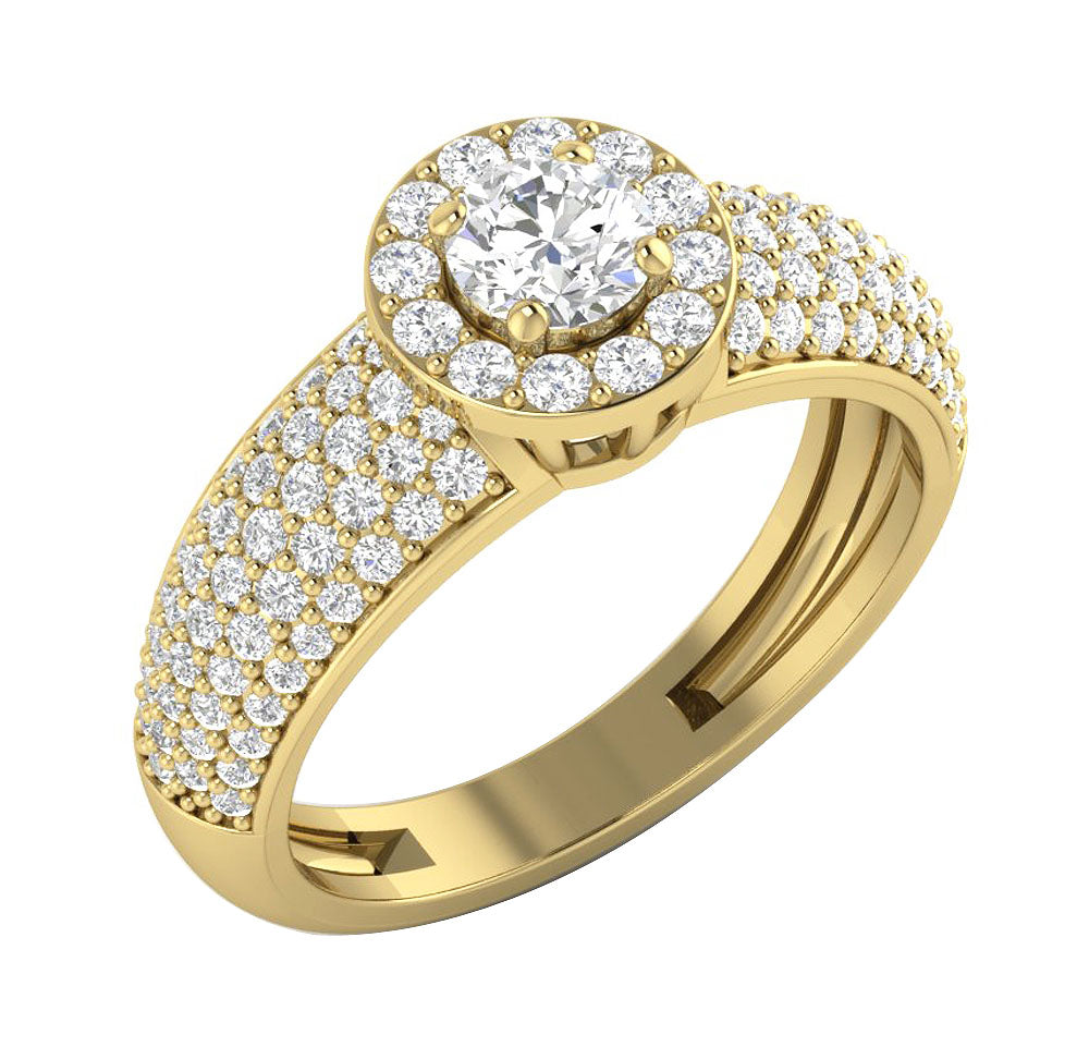 SideView14kYellowGoldDesignerSolitaireRing
