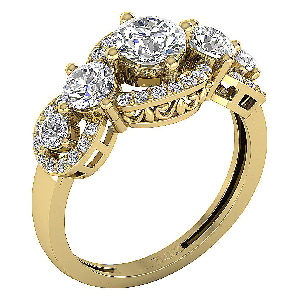 SideView14kYellowGoldDesignerSolitaireRing