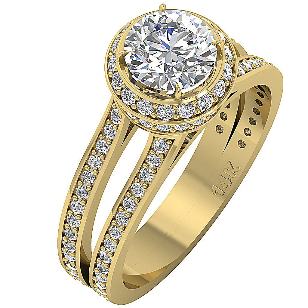 SideView14kYellowGoldDesignerSolitaireRing