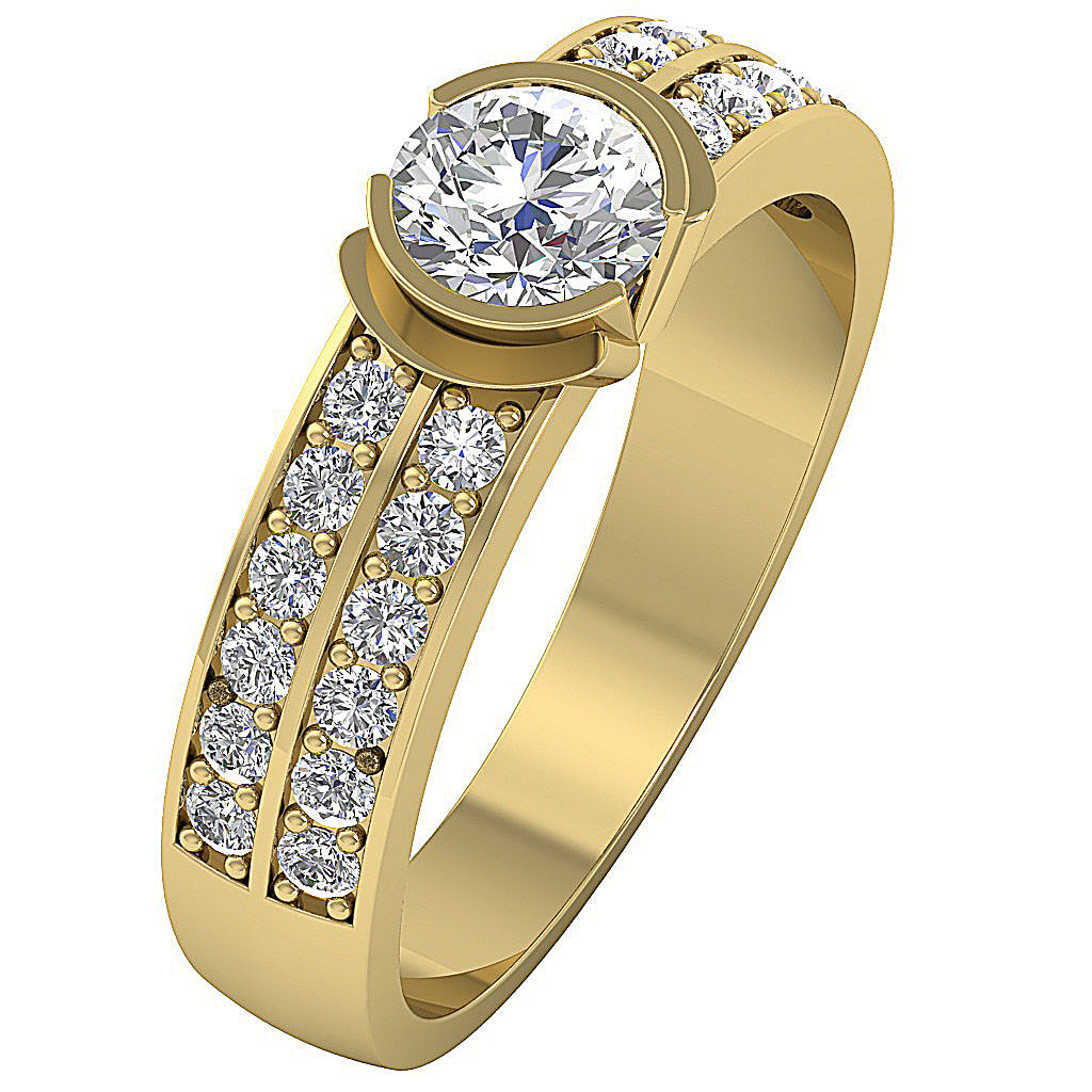 SideView14kYellowGoldDesignerSolitaireRing