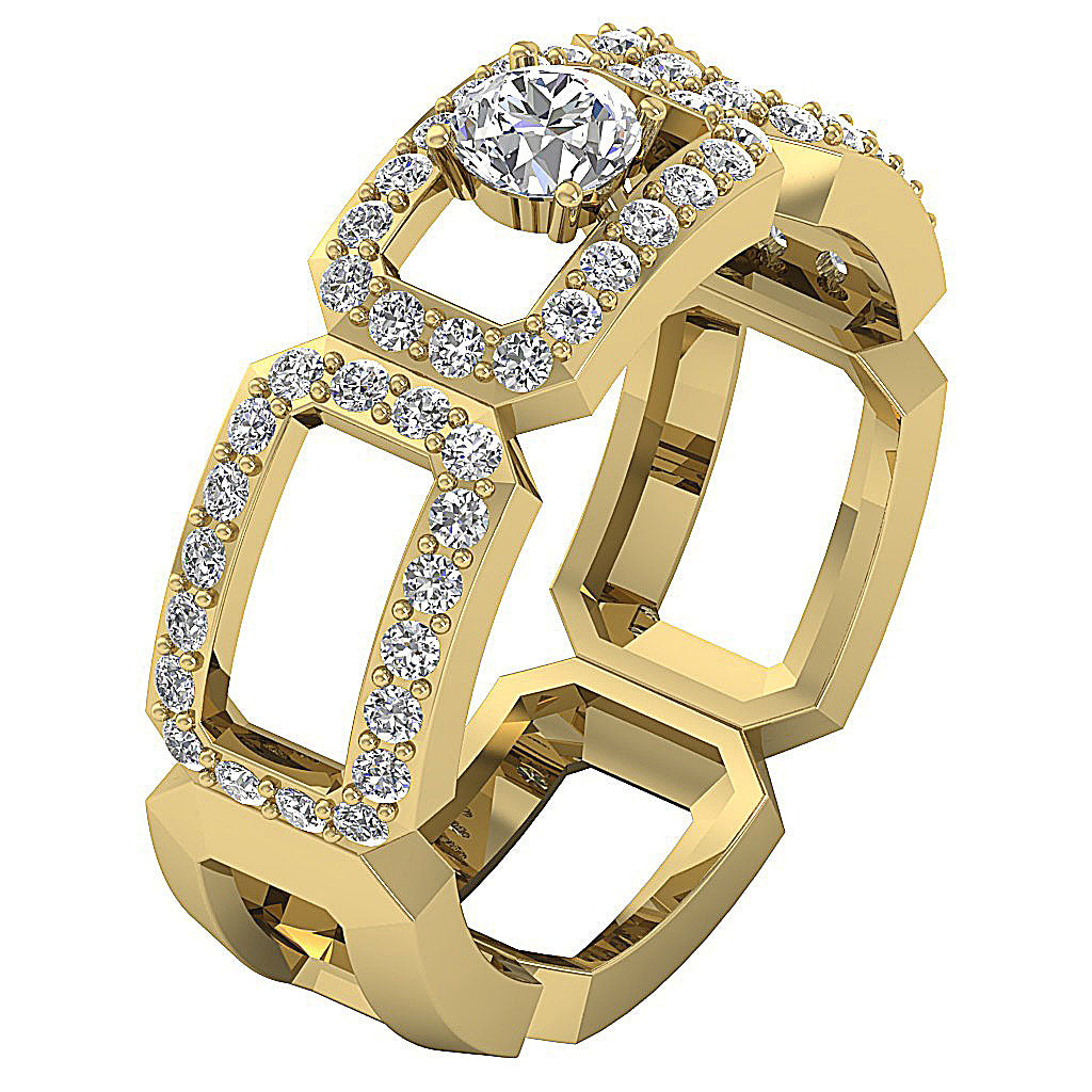 SideView14kYellowGoldDesignerSolitaireRing