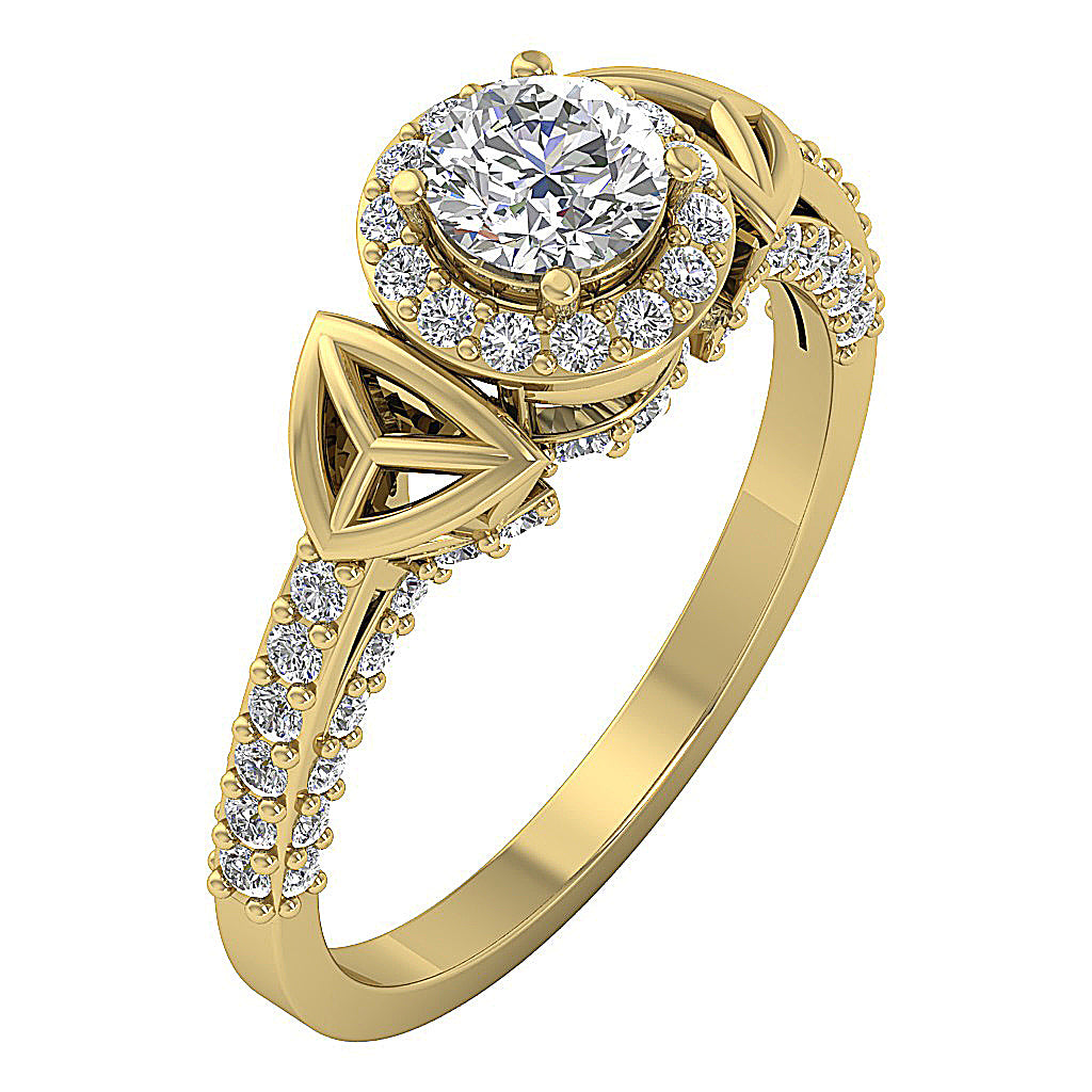 SideView14kYellowGoldDesignerSolitaireRing