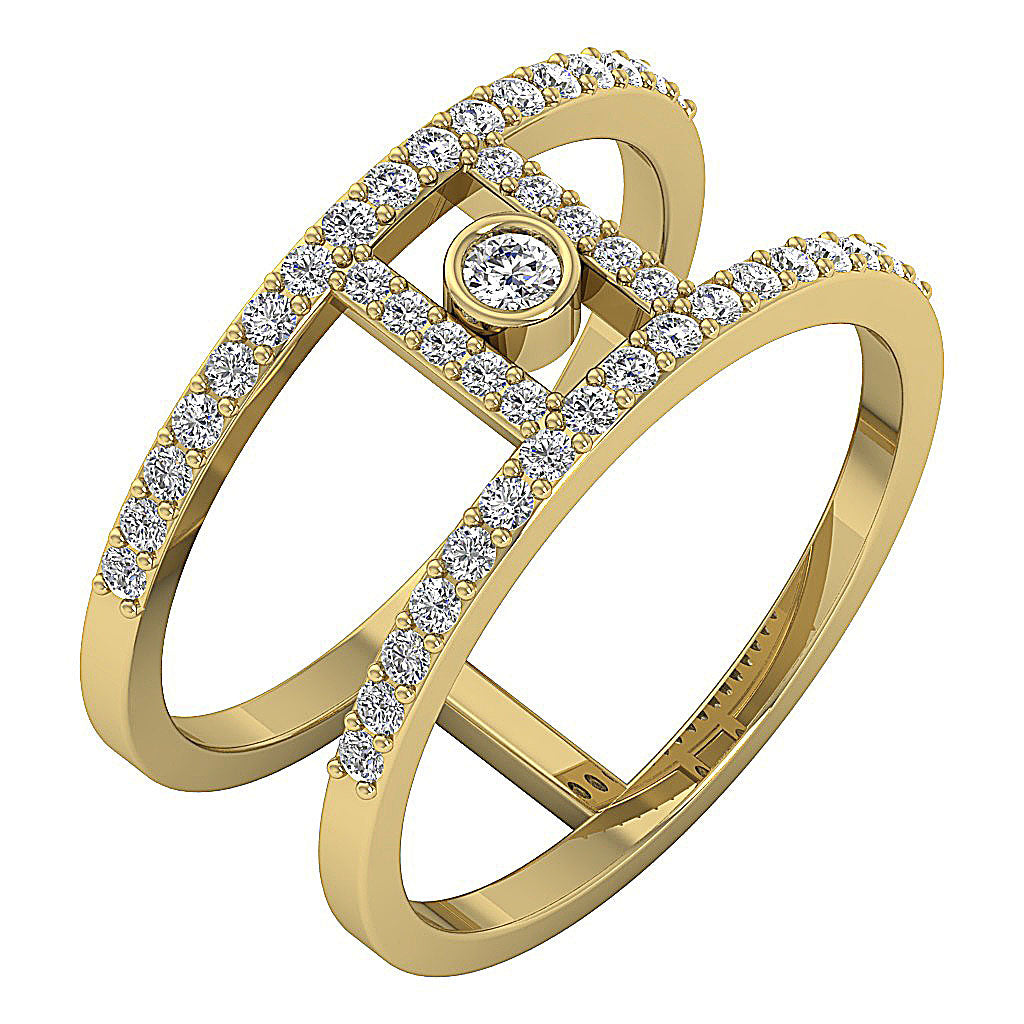 SideView14kYellowGoldDesignerSolitaireRing