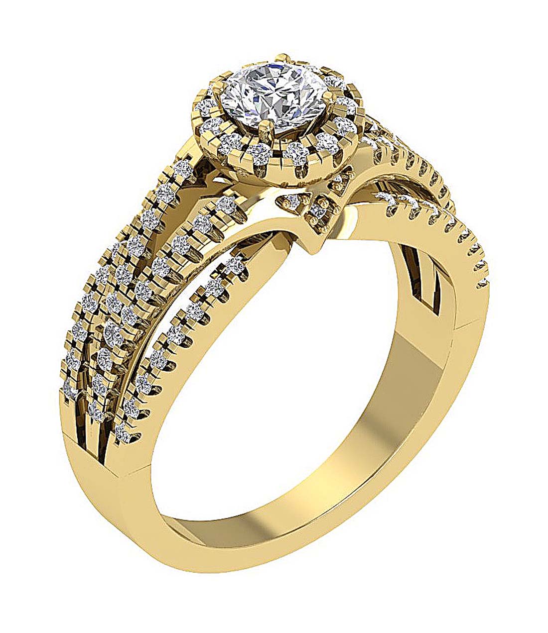 14kYellowGoldDesignerSolitaireWeddingRing