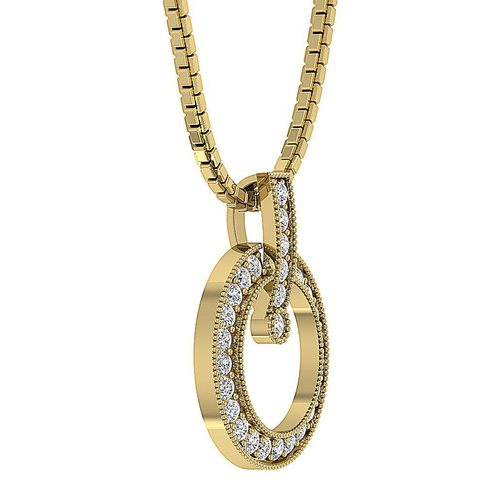 14kSolidGoldGenuineDiamondCircleOfLovePendants